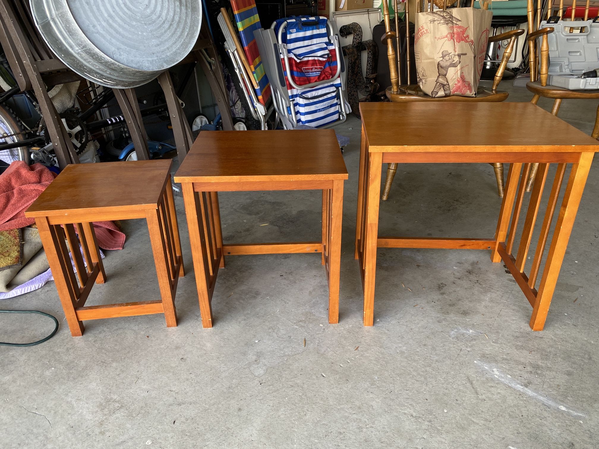 Solid Wood Nesting Tables - Set of 3 - Mission Style Furniture