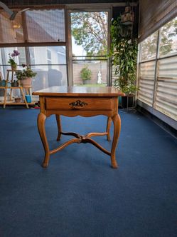 Square Wood Table w/Drawer