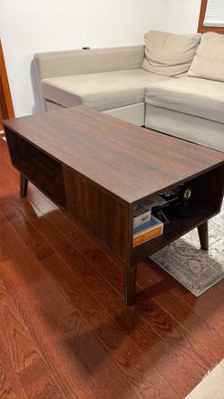 Mid Century Walnut Coffee Table w/ Storage