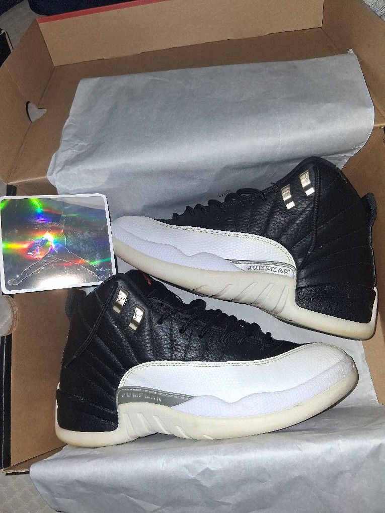 Nike Air Jordan 12 Retro Playoffs Boys Size 8Y Black Athletic Shoes Sneakers