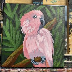 Pink Parrot Art Painting