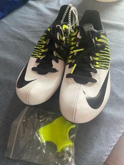 Nike Track Spikes White Black Volt