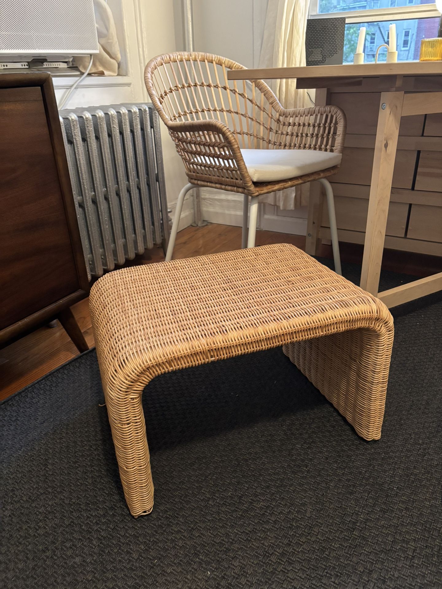 Rattan Side Table / Ottoman 
