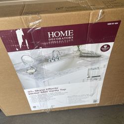 SaleSumo Home Decorators Collection 37 in. W x 22 in. D Ceramic White Rectangular Single Sink Vanity Top in Winter Mist