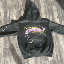 Sp5der Hoodie Pink Black Medium