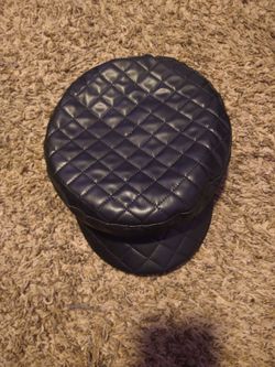 Black leather hat