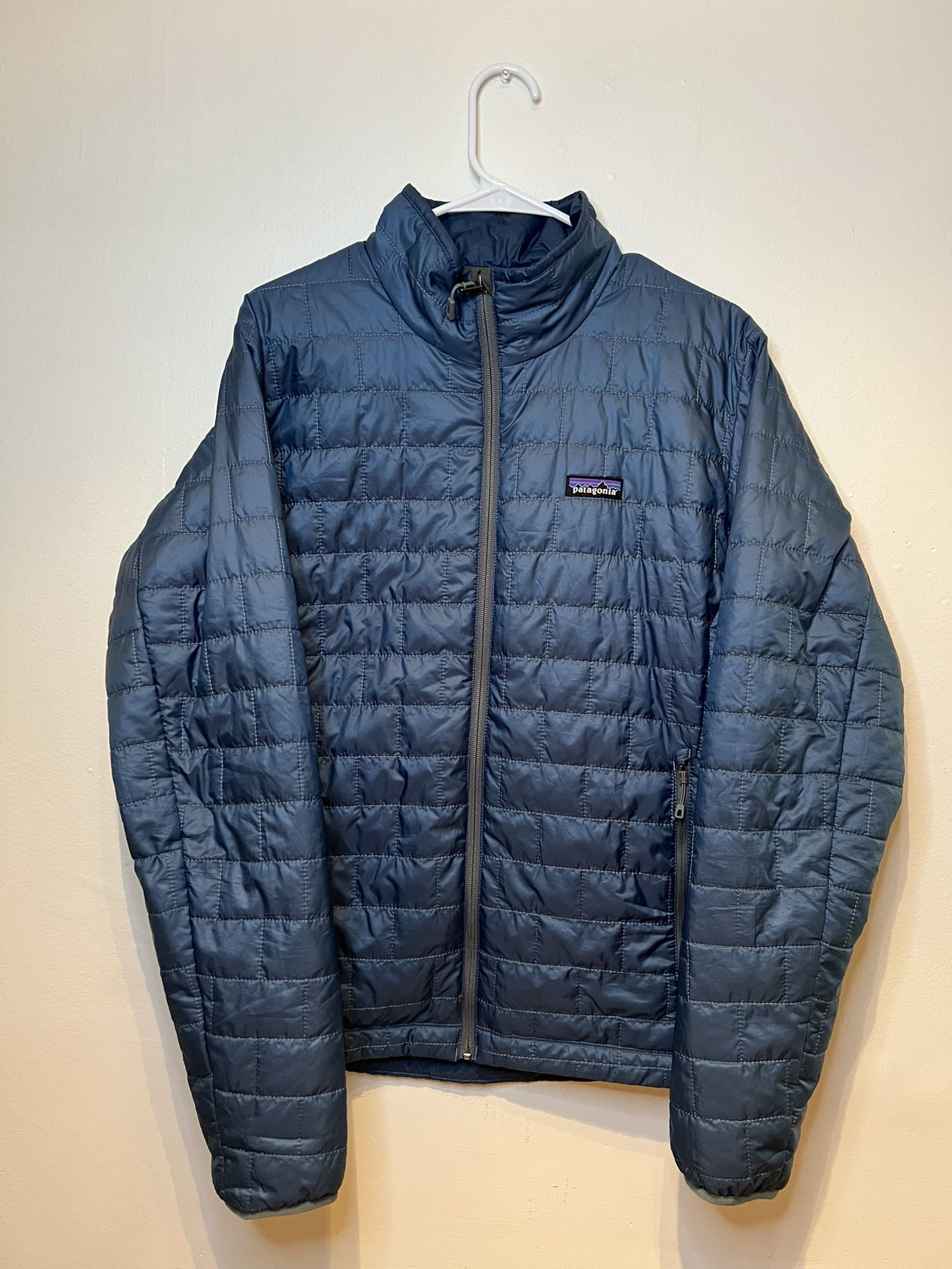 Patagonia Jacket mens Medium M Blue Full Zip Quilted Puffer Nano Puff Jacket