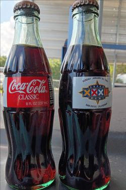 Coke super bowl  xxxll collectible bottles