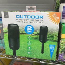 Outdoor Bluetooth Speakers. 2 Pack. With Removable Stakes