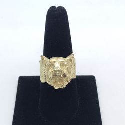 Gold Ring Tiger Style 14K Solid 