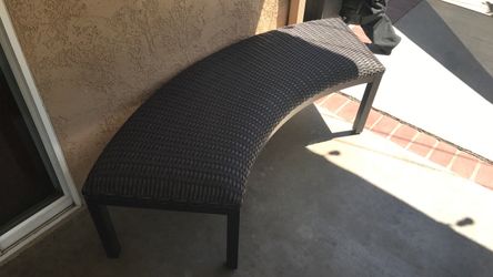 Curved Outdoor Wicker Bench by Sunbrella