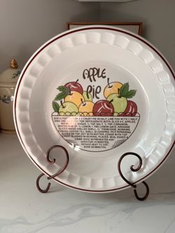 Pie dish with recipe