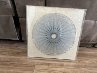 Modern Blue Gray String Art Wall Decor – Acrylic Frame