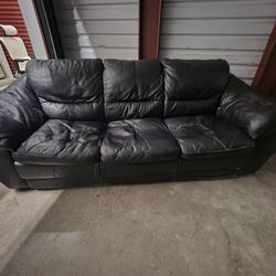 Natuzzi Black Leather Couch