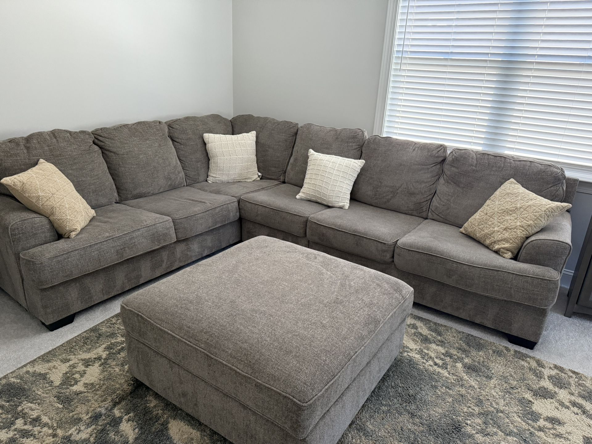 Ashley Furniture Sectional and Ottoman $225