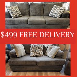 Gray Sofa and Loveseat COUCH SET sectional couch sofa recliner (FREE CURBSIDE DELIVERY) 