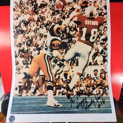 RARE Randy Vataha #18 Wide Receiver Autographed Inscribed 8.5x11 W/coa Patriots
