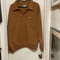 Men’s Long Sleeve Sweatshirt Polo Style Shirt/pocket 