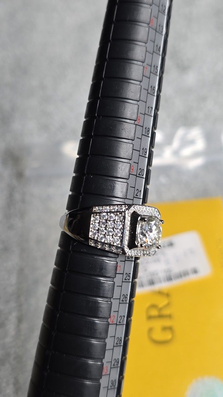 2CT Moissanite Diamonds Ring Size Adjustable 6.5-12