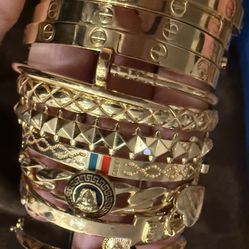 18k Real Gold Bangle Bracelet 