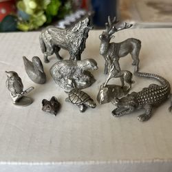 Miniature Pewter Figurines (8)