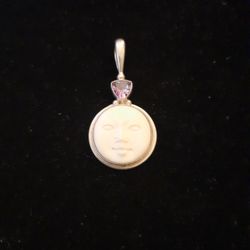 Sterling Silver Charm with Amethyst Stone By Sajen 