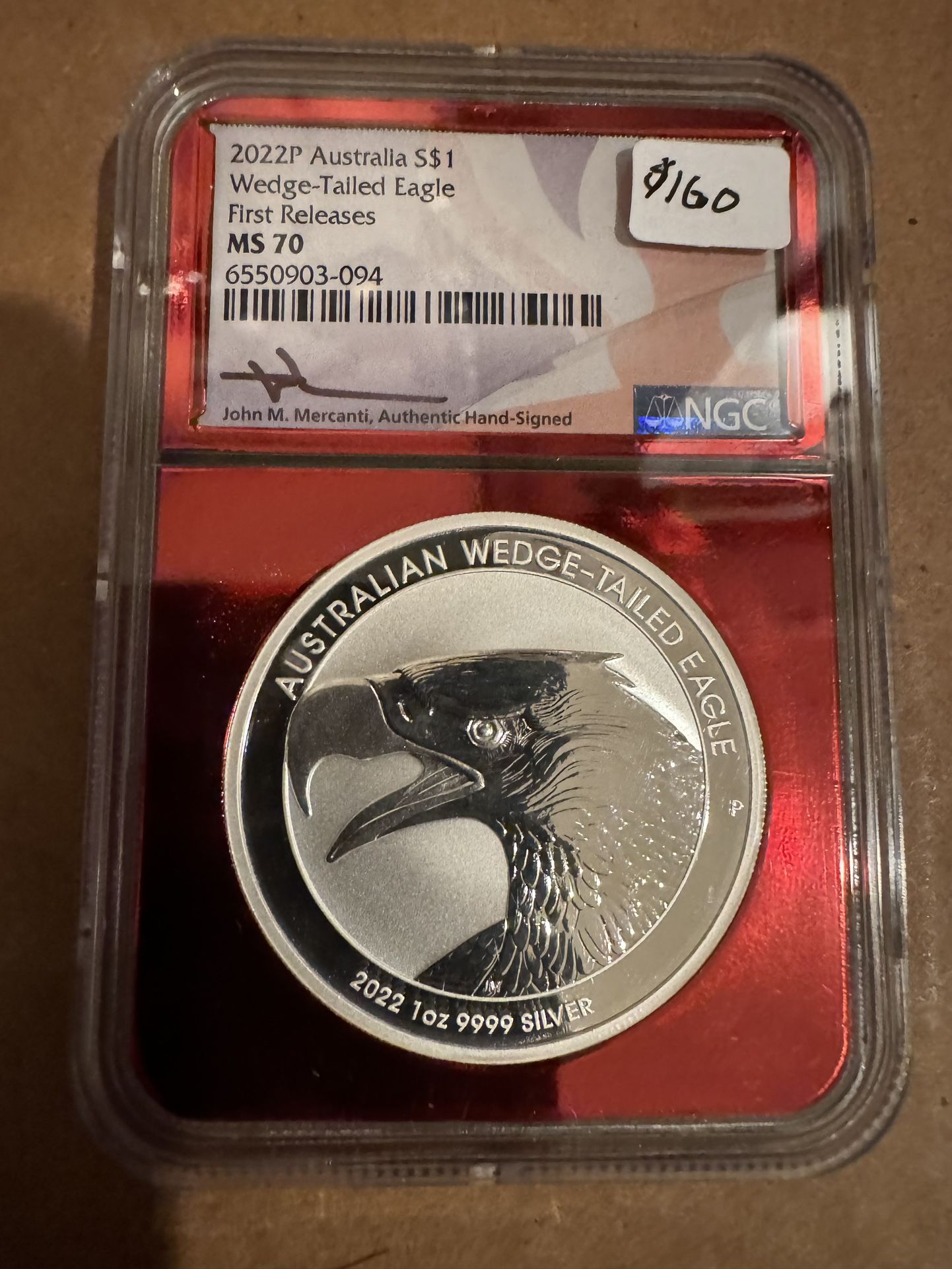 2022 Australlia Wedge Tail Eagle First Release MS-70 (Signed by John Mercanti)