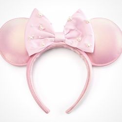 Minnie Pearled Ear Headband - Rose Pearl