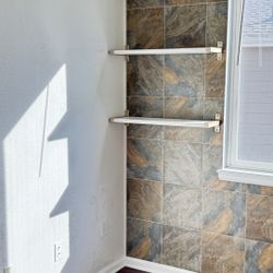 6 Wall Shelves (29”L x 8”H) with Metal Bars – Buy As Is; Pickup Only