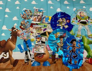 Toy story birthday party decoration supplies.
