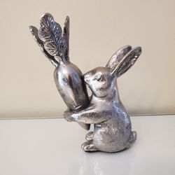 Pewter Bunny With Carrot Figurine