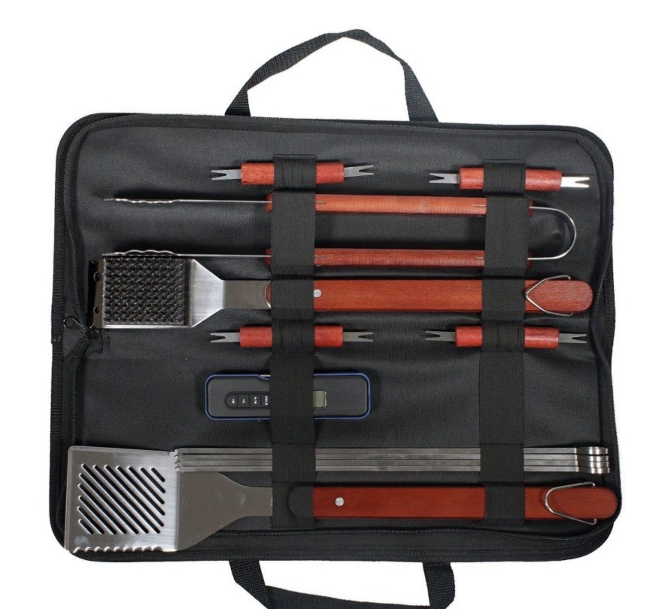 17pc BBQ Stainless Steel Grill Spatula Set Black