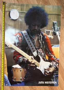 Vintage 2005 Jimi Hendrix Guitar Poster Authentic Hendrix UK Print