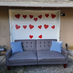 🔥Modern Heather Grey Convertible Sleeper Sofa-Excellent Condition!