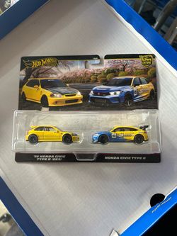 Hot Wheels 2 Pack  Honda Civic Type R EK9/FL5 Yellow