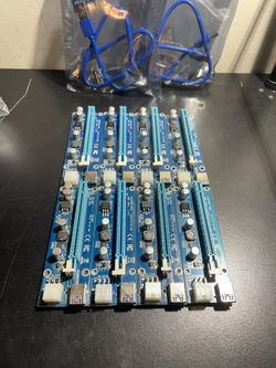 8PACK PCI-E 1x to 16x Powered USB3.0 GPU Riser Extender Adapter Card