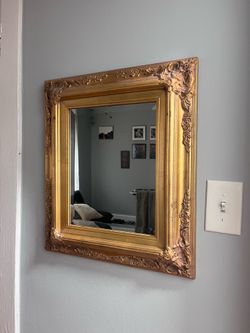 Vintage Ornate Gold Framed Wall Mirror