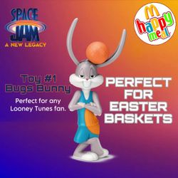 (NEW) 2021 McDonald’s Happy Meal Space Jam: A New Legacy Toy #1 Bugs Bunny Action Figure (PERFECT FOR EASTER BASKETS)