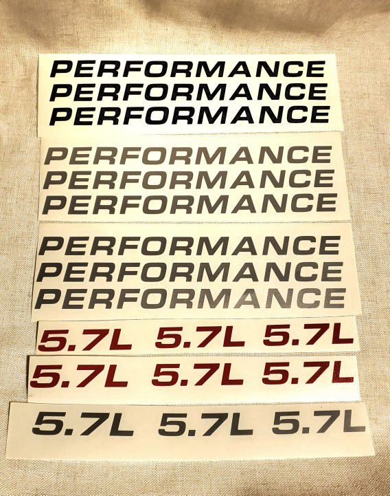 A Set of 12 5.7L Performance Decals