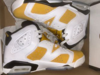 Air Jordan 6 White Yellow Black Sneakers