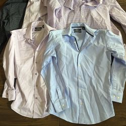 5 Boys Size Small And 14 Button Down Colored Dress Shirts 