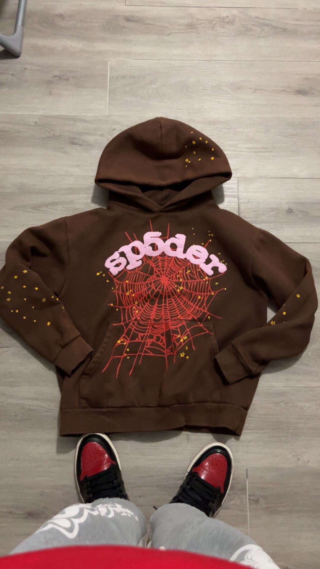 Brown Sp5der Hoodie