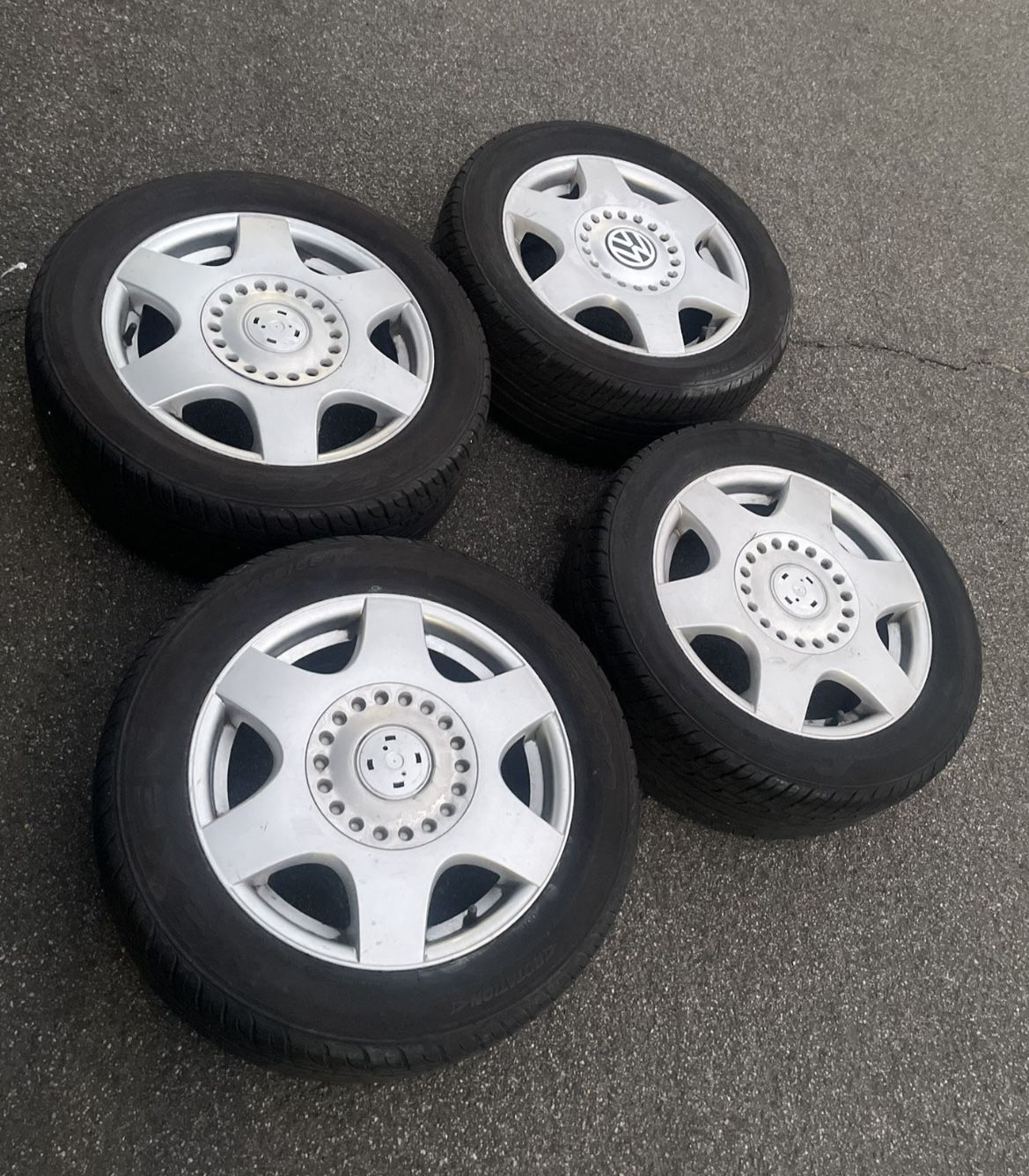 4 - 205/55r16 5x112 4x4.41 Vw Beetle Jetta Passat Rabbit Golf Passat Jetta Audi Mercedes Wheels Rims Tires!!