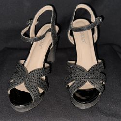 Black Sequin Heels