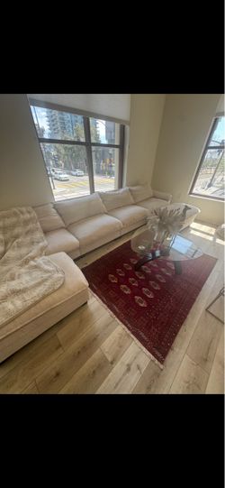 147 Inch Oversized 6 Seat Couch with 2 Ottomans