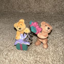 Hallmark Merry Melody 2 piece set 25 th anniversary flocked bears