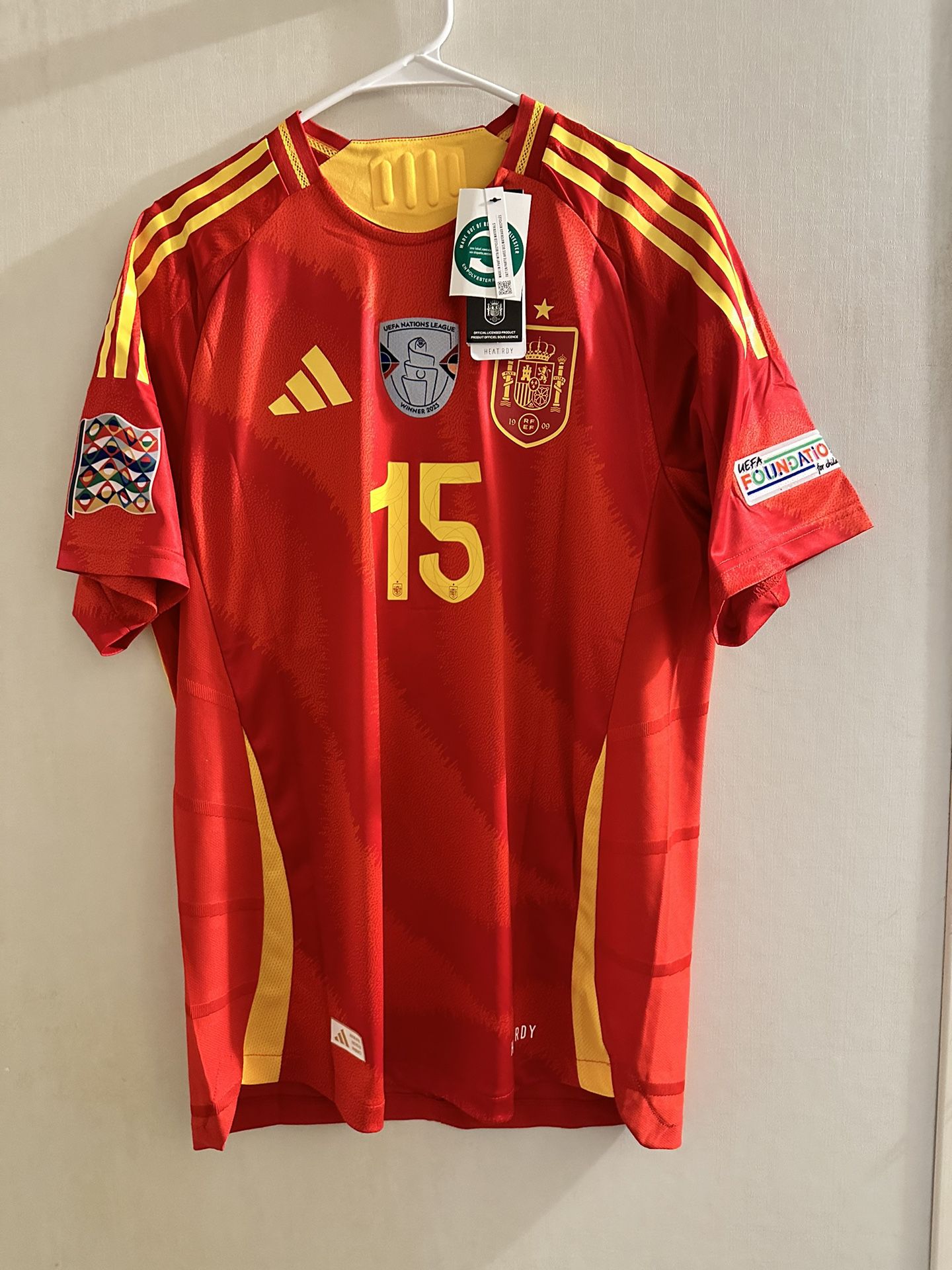 Adidas Spain 2024 Home Soccer Jersey Lamine Yamal Player Edition Size XL