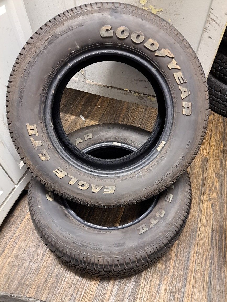 235/60/15 GOODYEAR EAGLE GT2 ABOUT 90% $240 FOR BOTH (2) TIRES $240 LAS ...