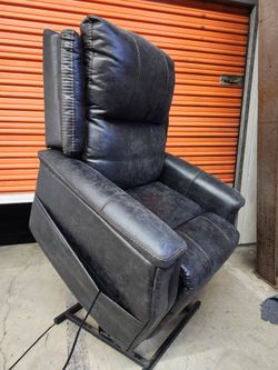 Black Leather Lift Assist Recliner Chair FREE DELIVERY
