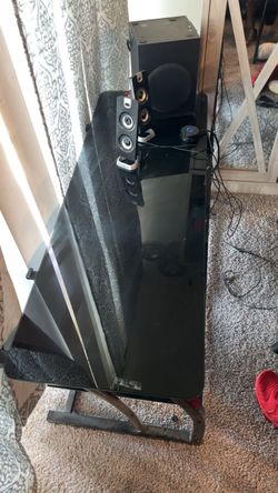 Large Flat Screen TV stand with Speaker System